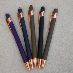 ボールペン 5本 シックカラー タッチペン スマホタッチペン 油性 ブラック ノベルティ 粗品 ばらまき