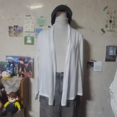 日本ヴィンテージ 白 ロング カーディガン