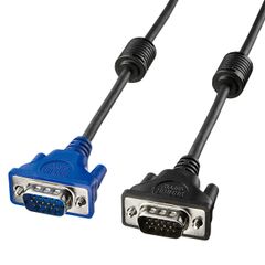 Sanwa Supply Mini D-sub 15-pin (VGA-VGA) Display Cable, 20m, Slim, KC-VMH200, Connector (PC side)/Blue (PC99 standard compliant), Cable/Black [Single Item] [20m]