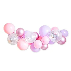 ハナメイ 誕生日飾り付けセット バルーンガーランドキット 誕生日パーティー 結婚式 ウェディング 装飾 バースデー 予備風船あり (メルティーピンク)