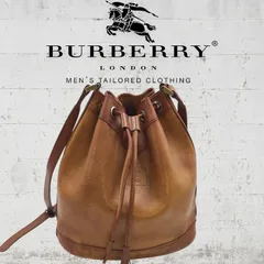 Burberrys バーバリー オールドバーバリー ヴィンテージ 巾着 ショルダーバッグ ノバチェック ホースロゴ レザー ブラウン メゾン