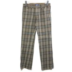 バーバリーブルーレーベル BURBERRY BLUE LABEL パンツ ノバチェック ウールコットン ストレッチ ホース刺繡 38 M相当 ブラウン系 /X