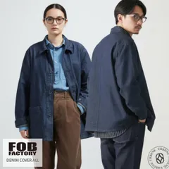 【 日本製 】FOB FACTORY ジンバブエコットン 10oz デニムカバーオール ミリタリージャケット メンズ  DENIM COVER ALLのサムネイル