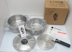 燕三 IH対応 ハンドル着脱式鍋4点セット EM-032 ステンレス 新品未使用