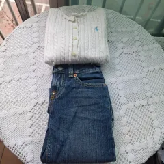 Polo Kids(ポロキッズ) レディース ケーブル カーディガン + デニム