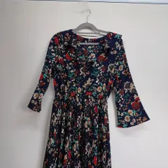 レディース フラワー ロング丈ワンピース 95サイズ 春夏 587