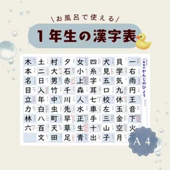 【一年生の漢字表】80字対応◎音読み・訓読み付き｜お風呂ポスター｜入学準備・家庭学習に人気✨