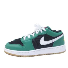 ナイキ NIKE AIR JORDAN 1 LOW SE GS エアジョーダン1 ホリデー スペシャル マラカイト DQ8421-300 スニーカー 24.5cm グリーン ブラック ホワイト 0324