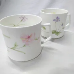 NARUMI ナルミ BONE CHINA ボーンチャイナ マグカップ 2客 日本製 花柄 陶器 U630