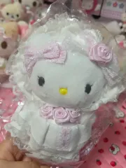 ハローキティ ウェディング 白 フリル マスコット ぬいぐるみ