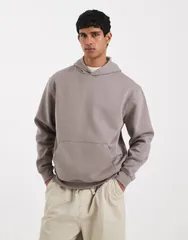 エイソス メンズ アウター パーカー・スウェット リラックスフィット ASOS DESIGN Essentials relaxed fit hoodie in dark stone Driftwood ストーン