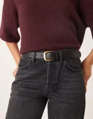 エイソス レディース アクセサリー ベルト ジーンズ ASOS DESIGN waist and hip classic jeans belt with antique gold buckle Blaのサムネイル