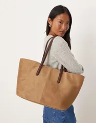 アクセサライズ レディース バッグ トートバッグ スエード Accessorize suedette tote bag BEIGE ベージュのサムネイル