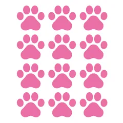 オリジナルデザインストア 肉球ステッカー ネコ 猫 シルエット ステッカー シール 耐水・屋外耐候3.4年 [桃] [横5㎝ｘ縦4.5㎝]