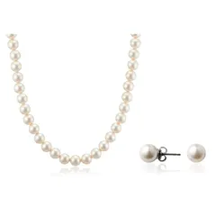 【新品】 aniva・organic(アニバ・オーガニック) [アニバオーガニック] [人工真珠の最高級品] [あこや・本真珠にも劣らない美しい輝き] パールネックレス 冠婚葬祭 日本製 天然貝核 クラスプ留め ピアス [金属アレルギー対応] セット 40 0