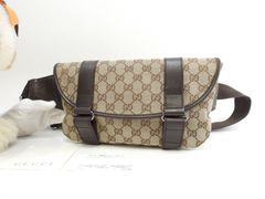 美品 GUCCI グッチ GGスプリーム レザー 革 ウエストバッグ ロゴ