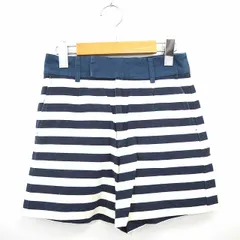 イエナ スローブ IENA SLOBE パンツ ボトムス ショーパン ショート ボーダー ミニ 36 ネイビー アイボリー 紺 /MT7