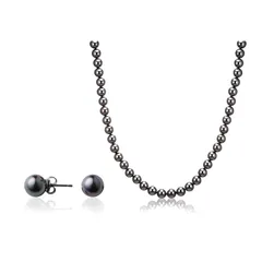 【新品】 aniva・organic(アニバ・オーガニック) [アニバオーガニック] [人工真珠の高級品] [あこや・本真珠にも劣らない美しい輝き] パールネックレス 冠婚葬祭 日本製 天然貝核 クラスプ留め ピアス [金属アレルギー対応] セット 7.5 0