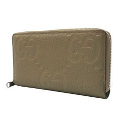 グッチ 長財布 ジャンボGG レザー ジップアラウンド ブラウン 825958