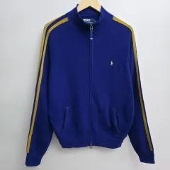 (XL) ポロ ラルフローレン ブルー ニット ジップアップ