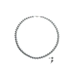 【新品】 [ゴールドジャパン] 大きいサイズ レディース アクセサリー ネックレス ピアス イヤリング セット パール 秋 51.0cmイヤリングセット グレー 1