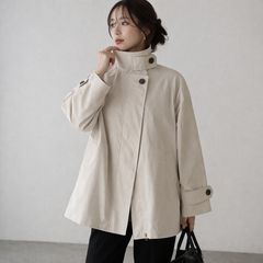 美品】コットンダブルクロススタンドショートコート - メルカリ