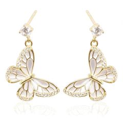 Swarovski Lilia ドロップピアス バタフライ ローズゴールド - メルカリ