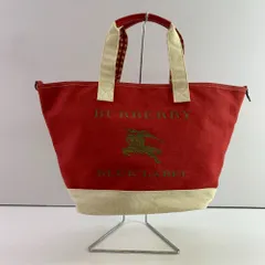 04w6351▽※【中古】バーバリーブルーレーベル BURBERRY BLUE LABEL トートバッグ ハンドバッグ キャンバス レッド【八王子店】