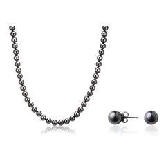 【新品】 aniva・organic(アニバ・オーガニック) [アニバオーガニック] [人工真珠の最高級品] [あこや・本真珠にも劣らない美しい輝き] パールネックレス 冠婚葬祭 日本製 天然貝核 マグネット留め ピアス [金属アレルギー対応] セット 4 0