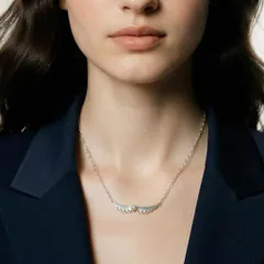 サンプル&見本品 ) 淡水パールを添えた襟型ネックレス シルバ−925