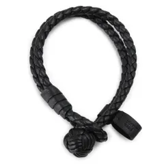 ボッテガヴェネタ BOTTEGA VENETA ブレスレット レディース 612982 VO0BG 8803 アクセサリー 2連 イントレチャート 編込み レザー ブラック 黒 Mサイズのサムネイル
