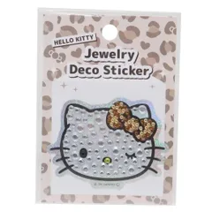 【新着商品】サンリオ ベージュ ハローキティジュエリーデコステッカー/ギャルキティ