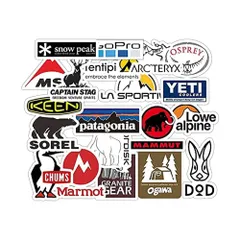 50枚 for パタゴニア ステッカー 防水 PVC ステッカーセット ラップトップ スーツケース 車 ヘルメット ギター ステッカーパック アウトドアキャンプスポーツタイドブランドステッカー アウトドア ステッカー キャンピング 旅行 シール (20個)