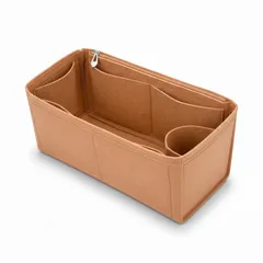 【数量限定】整理整頓グッズ 自立 横長 小物収納 フェルト トートバッグ ショルダーバッグ バッグインバッグ 型崩れ防止 インナーバッグ (キャメル)