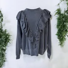 美品✨ studioCLIP レースフリルスウェット（ネイビー） F