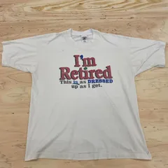 C139 FRUIT OF THE LOOM I'm Retired Tシャツ Lサイズ 白　メンズ