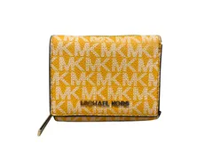 MICHAEL KORS (マイケルコース) 三つ折り財布 総柄 シグネチャーパターン スナップボタン PM-2207 オレンジ ブランド/025