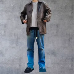 Vintage GEORGES RECH Leather Jacket カーコート ジョルジュ・レッシュ・オム ヴィンテージ レザージャケット 革ジャン ブラウン 茶色 Lサイズ相当 本革 襟付き