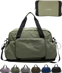 グリーンパキラ 旅行バッグ 大容量 キャリーオンバッグ ボストンバッグ 旅行バック 拡張 一泊二日 2泊3日 機内持ち込み 軽量 ナイロン 折りたたみ 入院バッグ 修学旅行 ジムバッグ メンズ ユニセックス (カーキ,  標準)