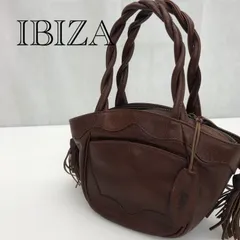 IBIZA イビザ ミニハンドバッグ フリンジ　ポケットツキ  ブラウン  レディース 鞄