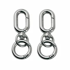 2個入り キーホルダー金具 キーホルダー パーツ キーリング リング チャーム ストラップ ナスカン 回転フック 丸カン 付き ワンタッチ 手芸用品 ハンドメイド アクセサリー 手作り 素材 DIY 副資材