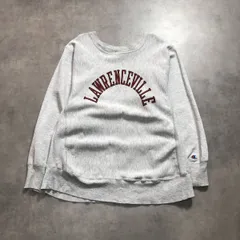 GQ5060◇Champion：USA製 80’s トリコタグ Reverse Weave◇L◇グレー系 チャンピオン 染込みプリント リバースウィーブ ローレンスビル