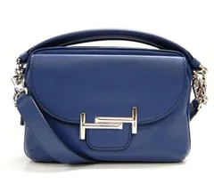 良品/TOD'S トッズ/ダブル2WAYショルダーバッグ/ブルー/イタリア製/保管袋付き/ハンドバッグ/レディース/FB3002
