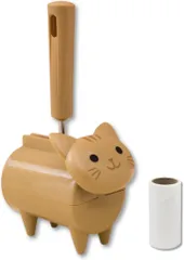 Neutral Zenith ネコ型 ミニ 粘着 クリーナー 斜めカット 掃除 カーペットコンパクト (ブラウン,  21x12x7cm)