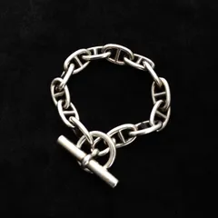 【70S~】 HERMES 【シェーヌダンクルGM 筆記体刻印 13コマ】 エルメス ブレスレット 26030927