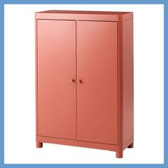 IKEA 赤い3段チェスト ガラス前面付き - メルカリ