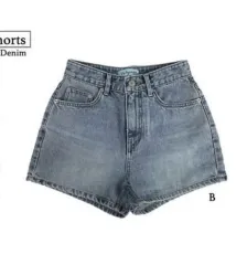 ペイルジェイド パイナップル さくらんぼ ストーン COLOR ブルー ジーン ショーツ