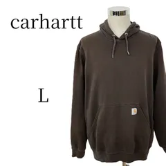 カーハート ブラウン スウェットパーカー L メキシコ製 プルオーバー 裏起毛 ルーズフィット ビッグシルエット ワンポイント ロゴ ストリート メンズ 古着