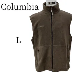 コロンビア フリースベスト L 茶 ブラウン Columbia フルジップ 刺繍ロゴ ワンポイント メンズ アウトドア キャンプ 釣り 登山 防寒 裏起毛 定番 古着 00s ストリート カジュアル スポーツ シンプル 無地 羽織り レイヤード WM1480