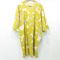 【三重本店】 中古 SOU・SOU | ソウソウ 貫頭衣 カントウイ 総柄コットン長袖ワンピース イエロー サイズ：記載なし 【112】のサムネイル